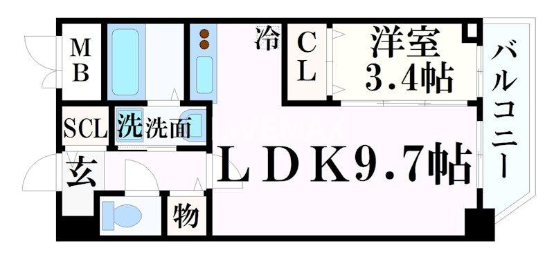 元町駅 徒歩5分 10階の物件間取画像