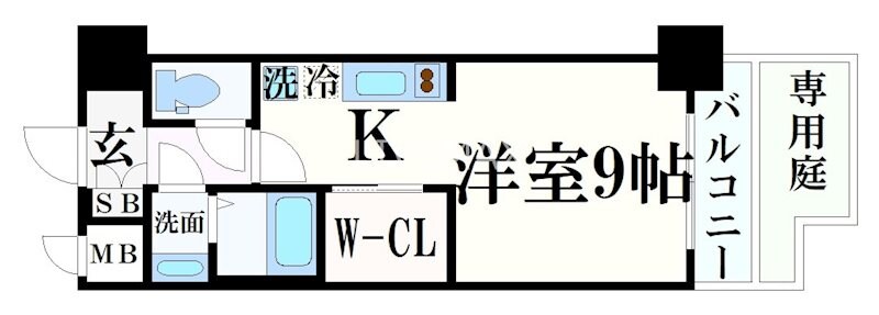 花隈駅 徒歩2分 8階の物件間取画像