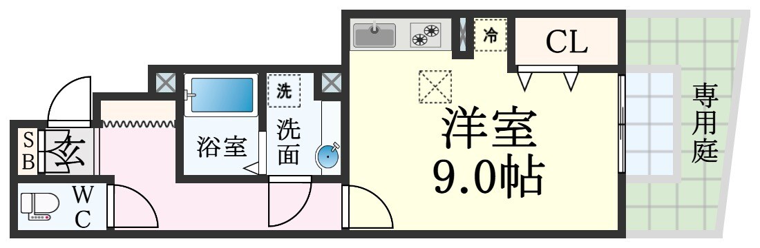 新長田駅 徒歩9分 1階の物件間取画像