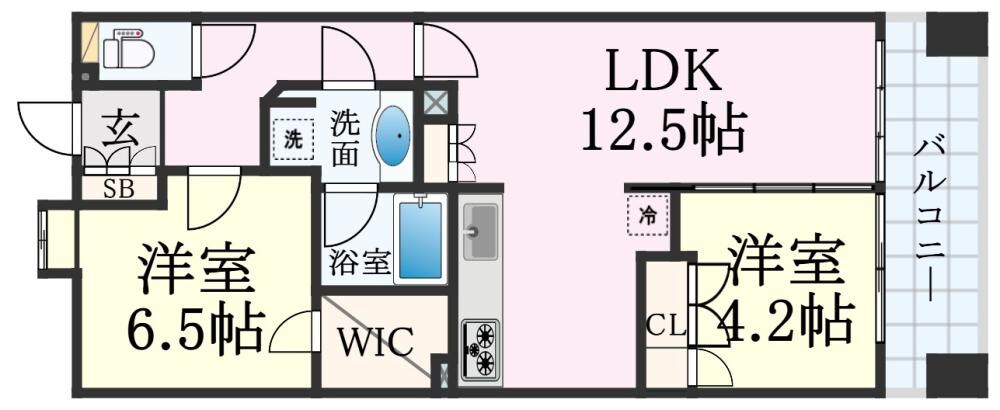 三ノ宮駅 徒歩11分 12階の物件間取画像