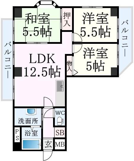 カサフィレンツェの物件間取画像