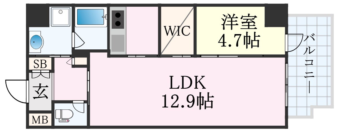 三ノ宮駅 徒歩10分 9階の物件間取画像