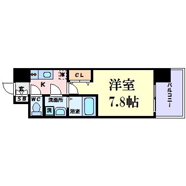 新神戸駅 徒歩3分 8階の物件間取画像
