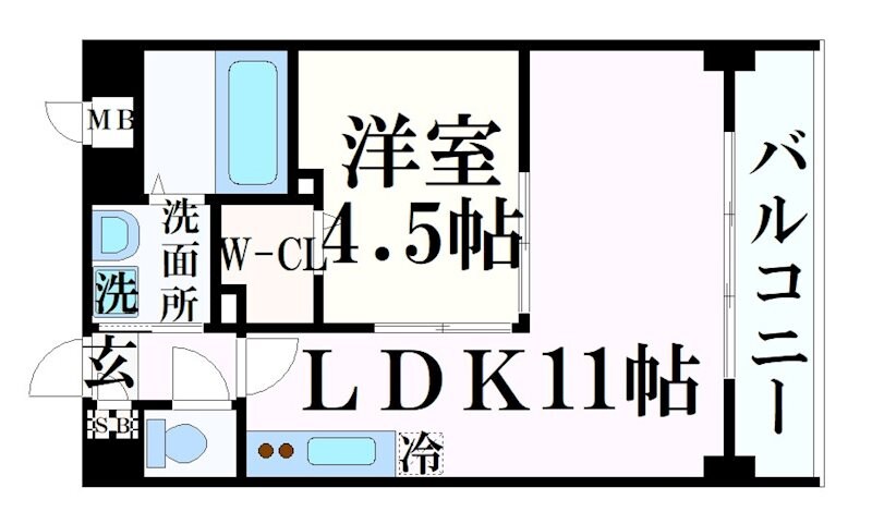 兵庫駅 徒歩3分 9階の物件間取画像