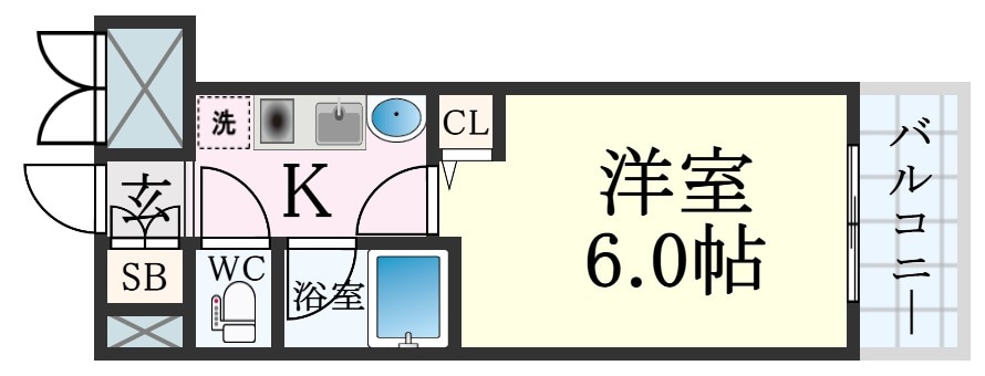 花隈駅 徒歩4分 8階の物件間取画像