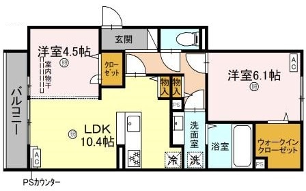 シンティランテ夙川名次の物件間取画像