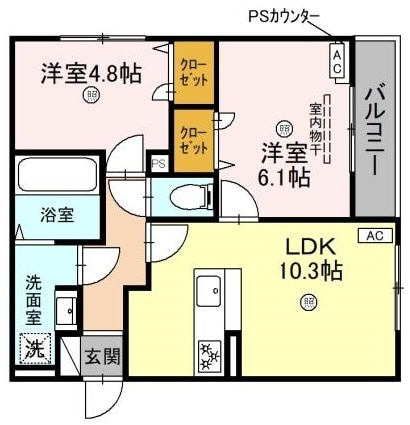 シンティランテ夙川名次の物件間取画像