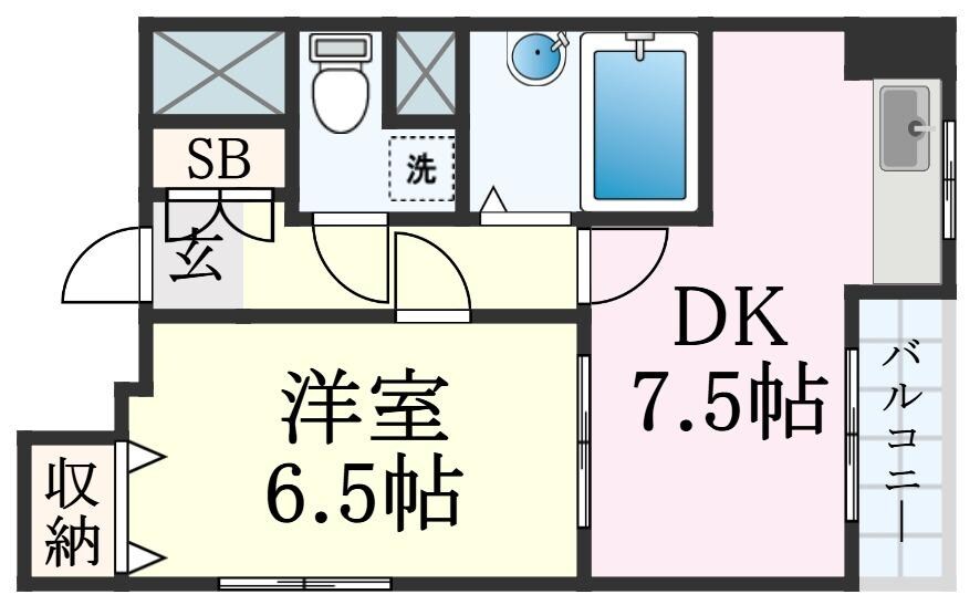 神戸駅 徒歩6分 4階の物件間取画像