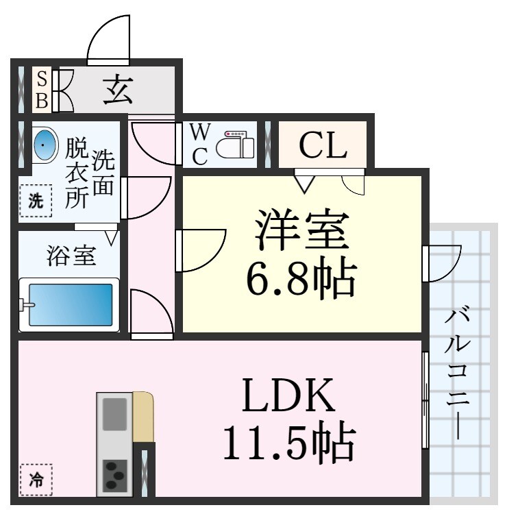 春日野道駅 徒歩10分 3階の物件間取画像