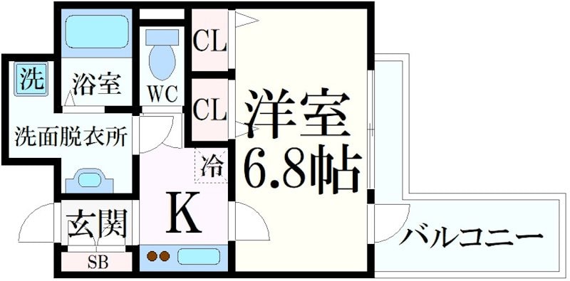 深江駅 徒歩2分 15階の物件間取画像