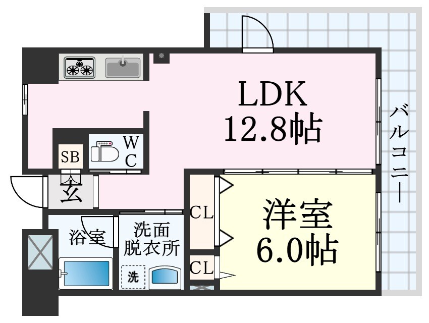 神戸駅 徒歩5分 8階の物件間取画像