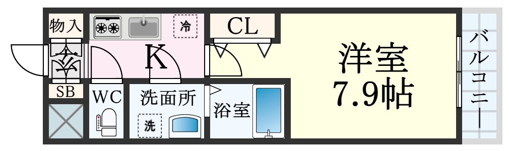 三ノ宮駅 徒歩8分 8階の物件間取画像