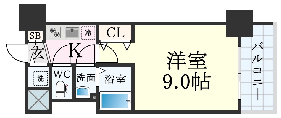 神戸駅 徒歩8分 8階の物件間取画像