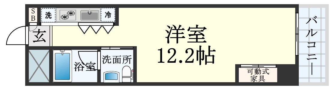 湊川公園駅 徒歩5分 3階の物件間取画像