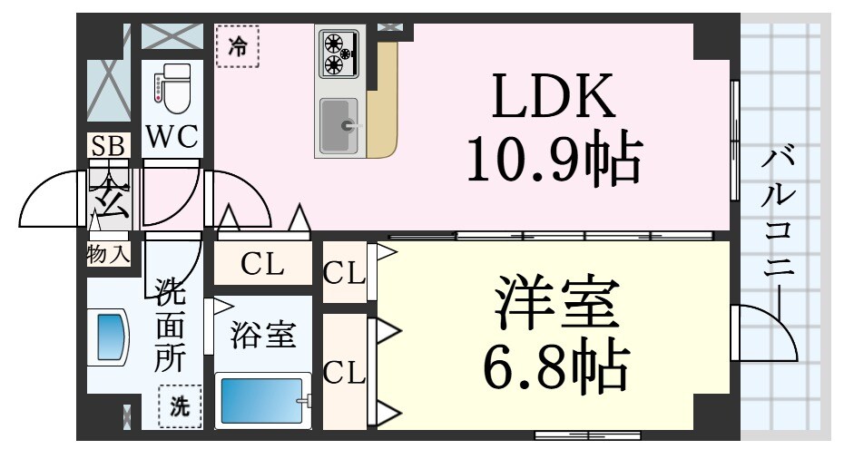 兵庫駅 徒歩10分 3階の物件間取画像