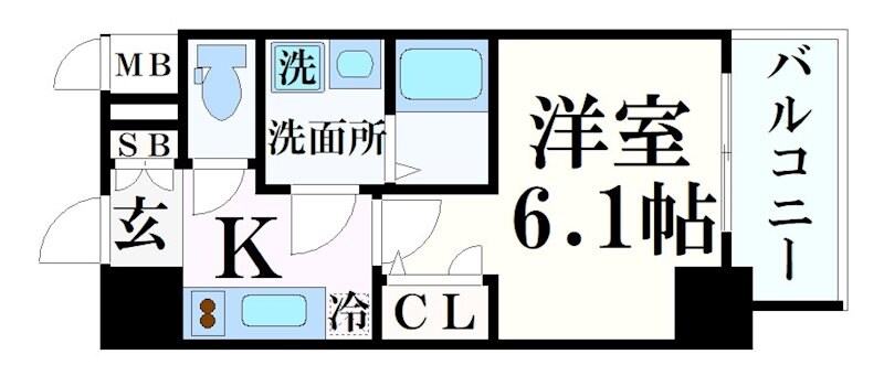 高速神戸駅 徒歩4分 8階の物件間取画像