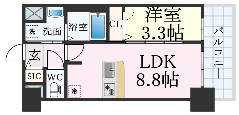 高速長田駅 徒歩5分 5階の物件間取画像