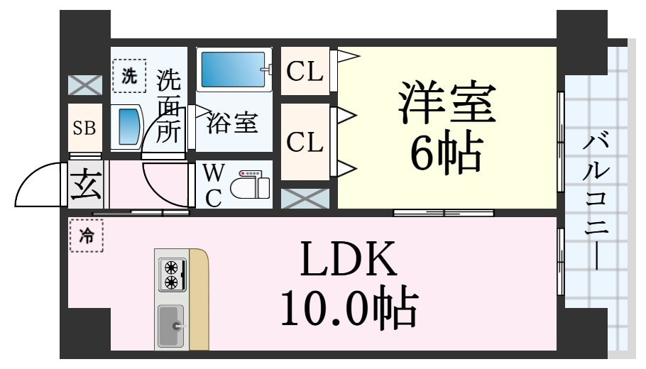 三ノ宮駅 徒歩10分 10階の物件間取画像