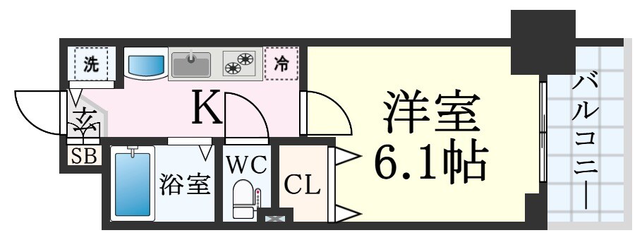 新開地駅 徒歩4分 4階の物件間取画像