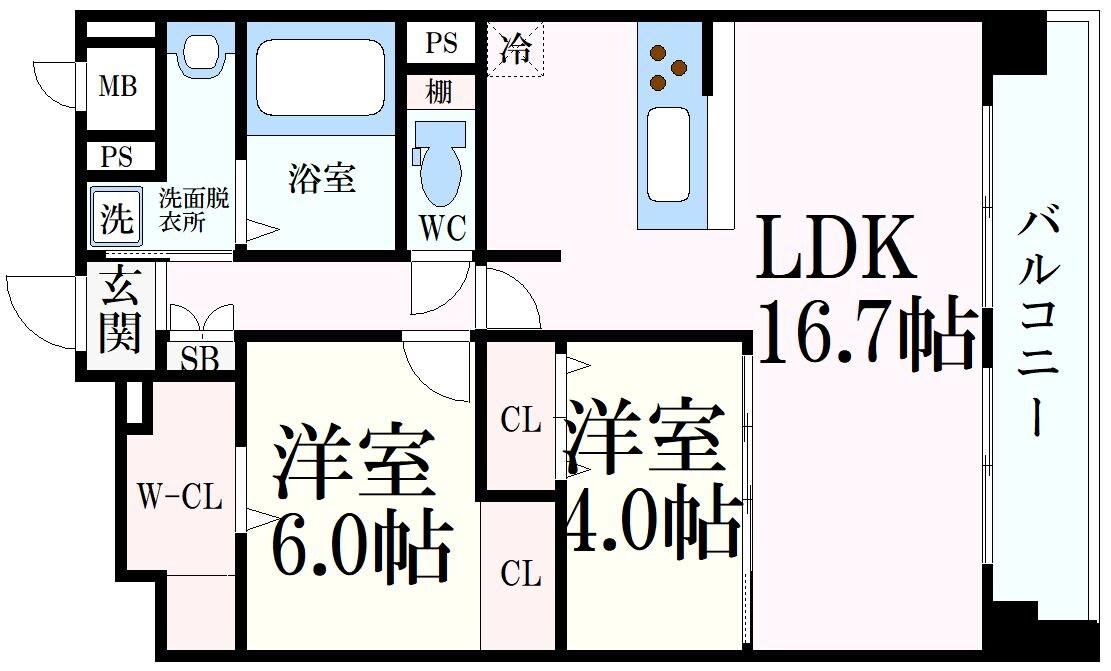 エクセルハイム東灘の物件間取画像