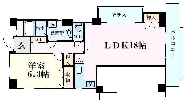 打出駅 徒歩2分 7階の物件間取画像