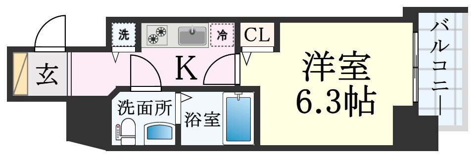 ララプレイス三宮東アスヴェルの物件間取画像