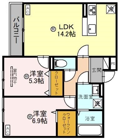 コンフィエ鳴尾の物件間取画像