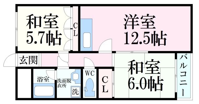 芦屋川駅 徒歩13分 3階の物件間取画像