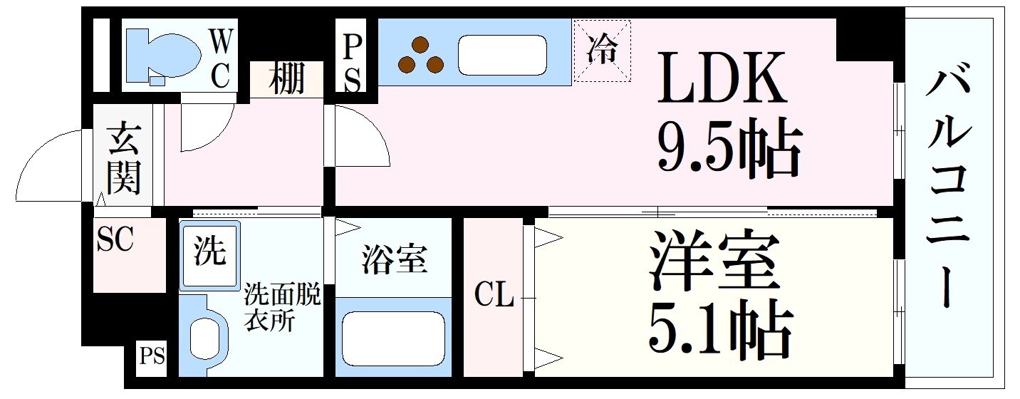 フレンシア西宮北口の物件間取画像