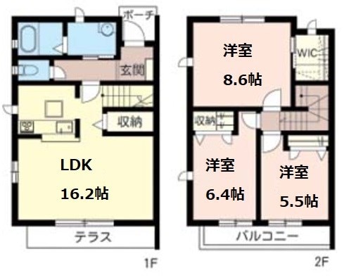 ノエシャテル岩園Cの物件間取画像