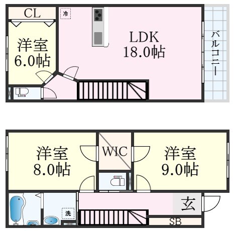 甲南山手駅 徒歩10分 1-2階の物件間取画像