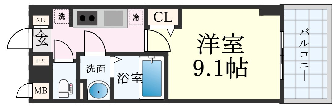 神戸駅 徒歩8分 8階の物件間取画像