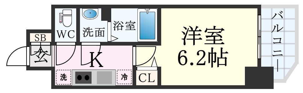 三ノ宮駅 徒歩7分 6階の物件間取画像