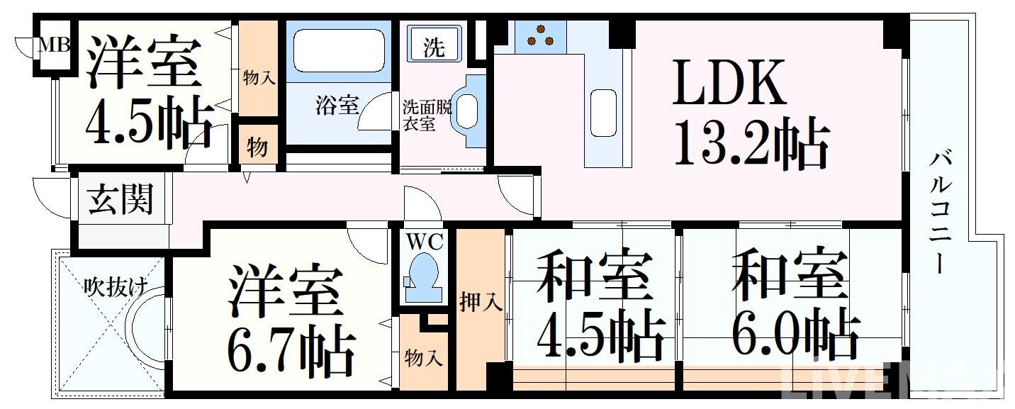 カネボウ芦屋アーバンプラザの物件間取画像