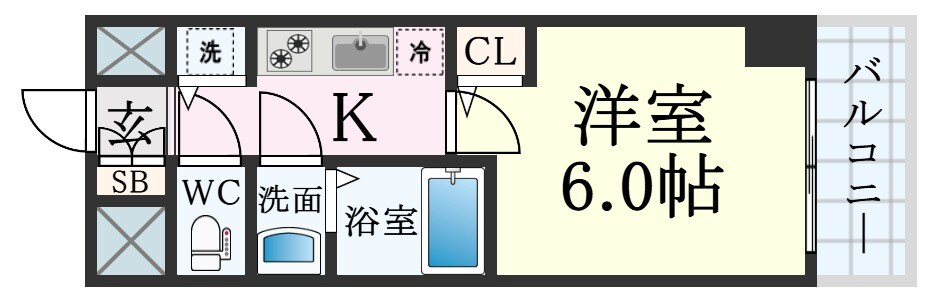 エスリードレジデンス神戸三宮の物件間取画像