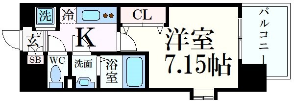 青木駅 徒歩1分 7階の物件間取画像