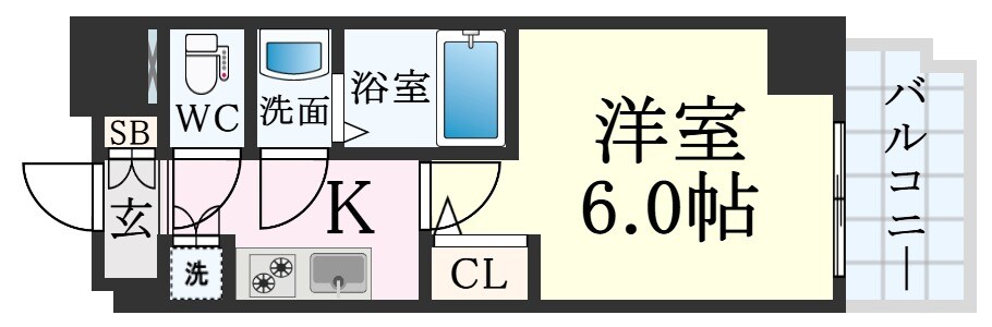 大開駅 徒歩3分 3階の物件間取画像