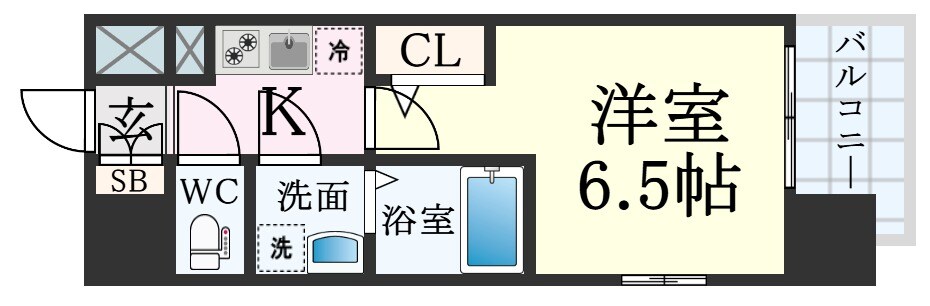 中央市場前駅 徒歩1分 7階の物件間取画像