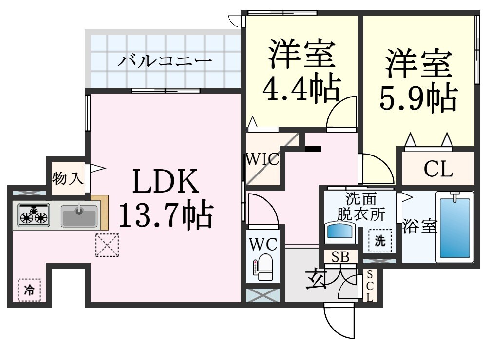 湊川公園駅 徒歩9分 1階の物件間取画像