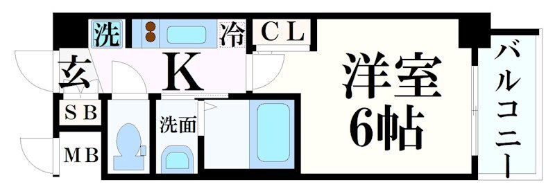 エステムコート神戸湊町の物件間取画像