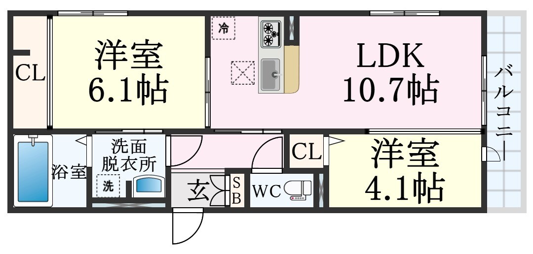 湊川公園駅 徒歩9分 1階の物件間取画像