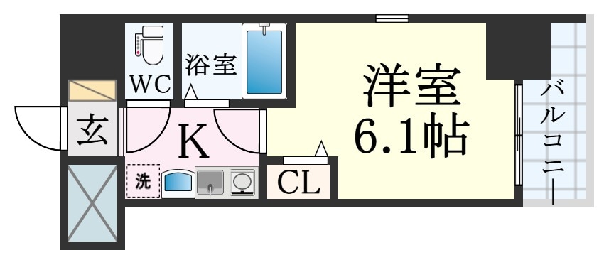 エステムコート神戸元町通の物件間取画像