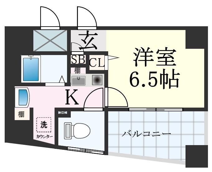 元町駅 徒歩10分 5階の物件間取画像