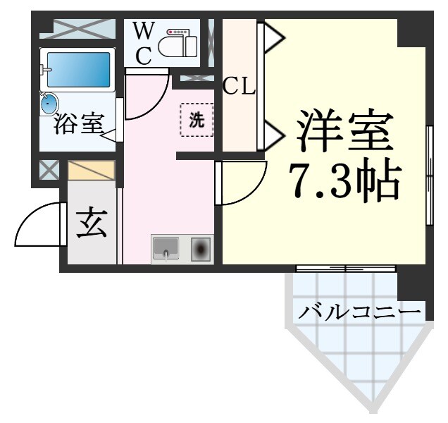 三ノ宮駅 徒歩5分 2階の物件間取画像