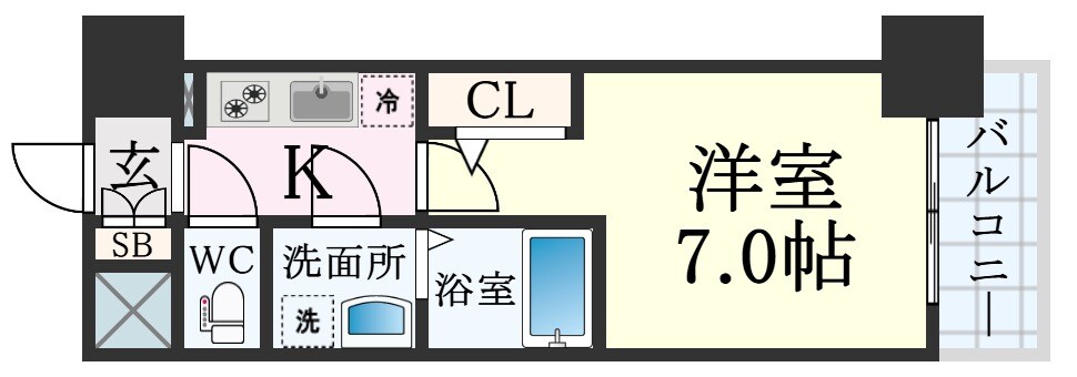 中央市場前駅 徒歩5分 1階の物件間取画像