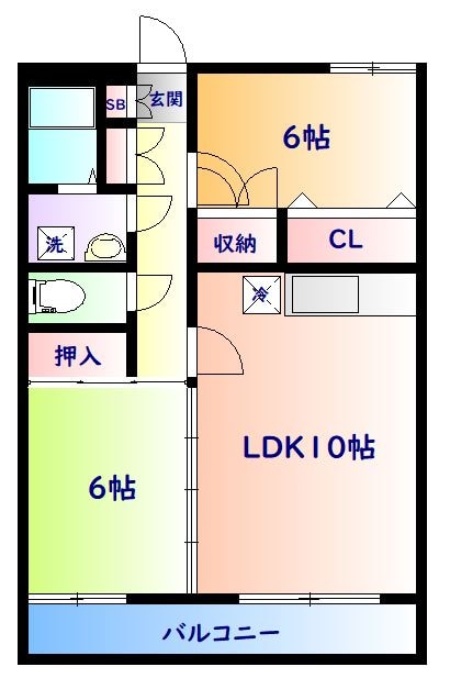 南仙台駅 徒歩17分 5階の物件間取画像