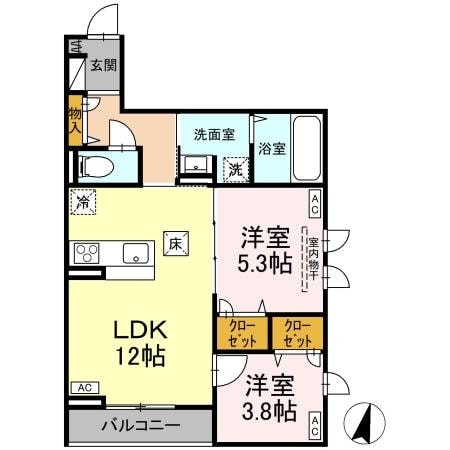 卸町駅 徒歩16分 1階の物件間取画像