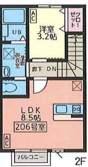 南仙台駅 徒歩32分 2階の物件間取画像