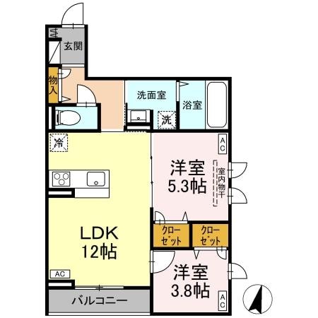 卸町駅 徒歩16分 3階の物件間取画像