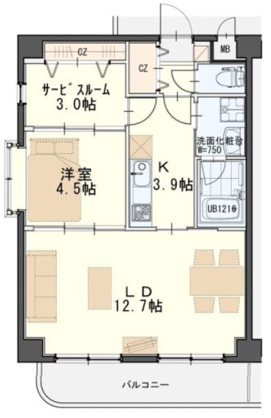 南仙台駅 徒歩15分 1階の物件間取画像